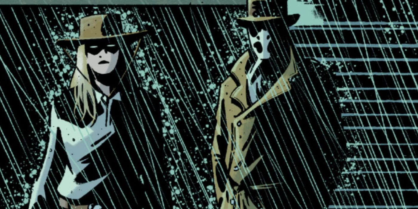 Rorschach and his sidekick in DC Comics