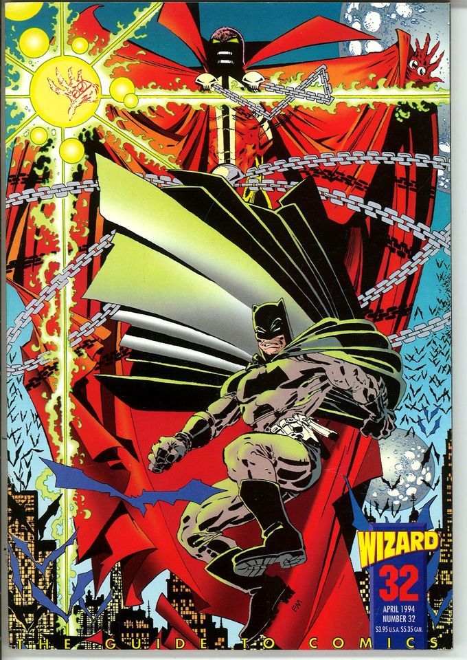 Wizard #32 cover - Spawn and Batman