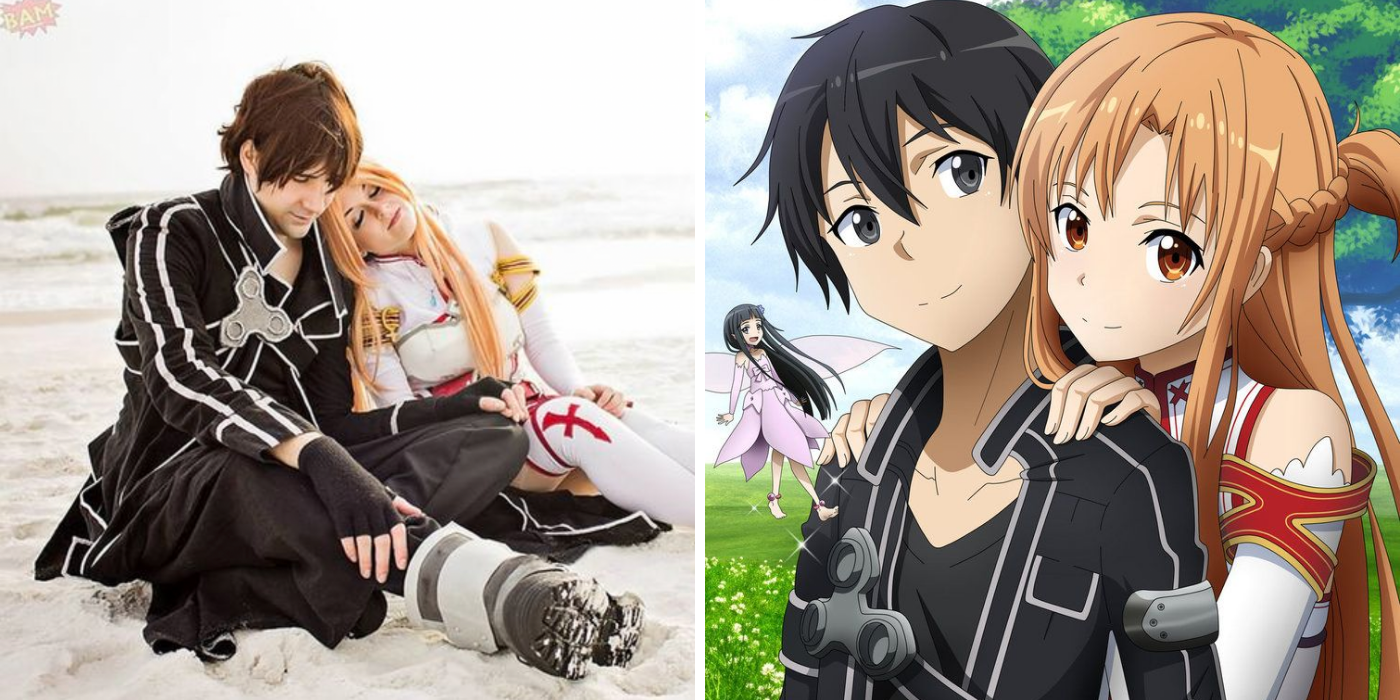 Обои sword art online, парень, девушка, kirito, yuuki asuna, ko2915277ok, Арт на рабочий стол.