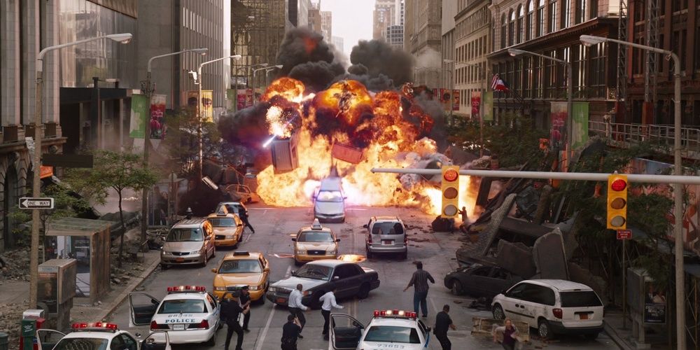 explosions during the battle of new york in the avengers