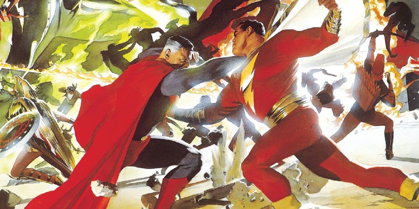 Captain Marvel fights Superman in Kingdom Come.