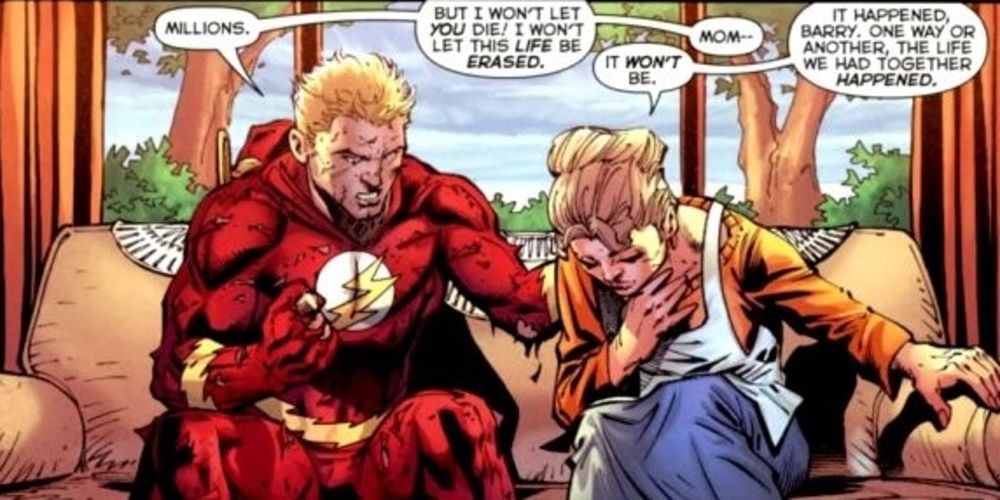 Barry Allen talking to his mother in Flashpoint.