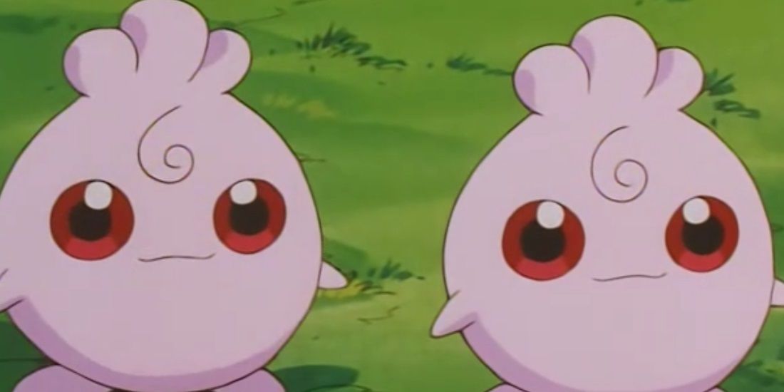 Two Igglybuff looking adorable in the Pokemon anime