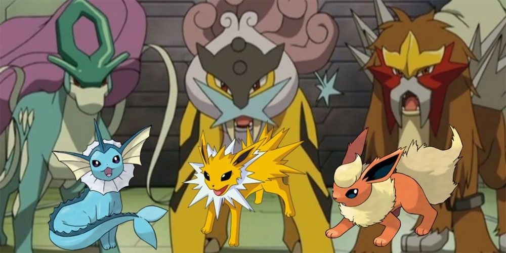 Jolteon, Flareon and Vaporeon became the legendary beasts?