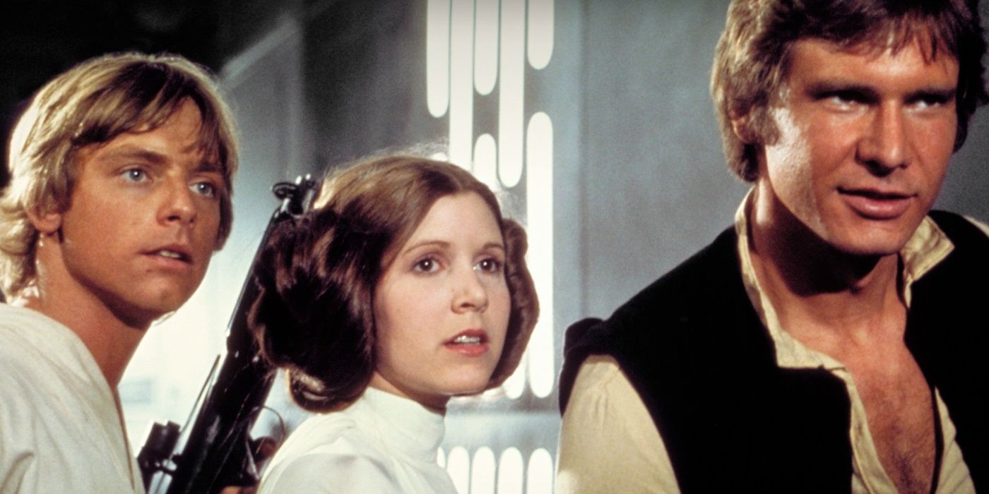 Luke Skywalker, Han Solo, and Princess Leia in the original Star Wars