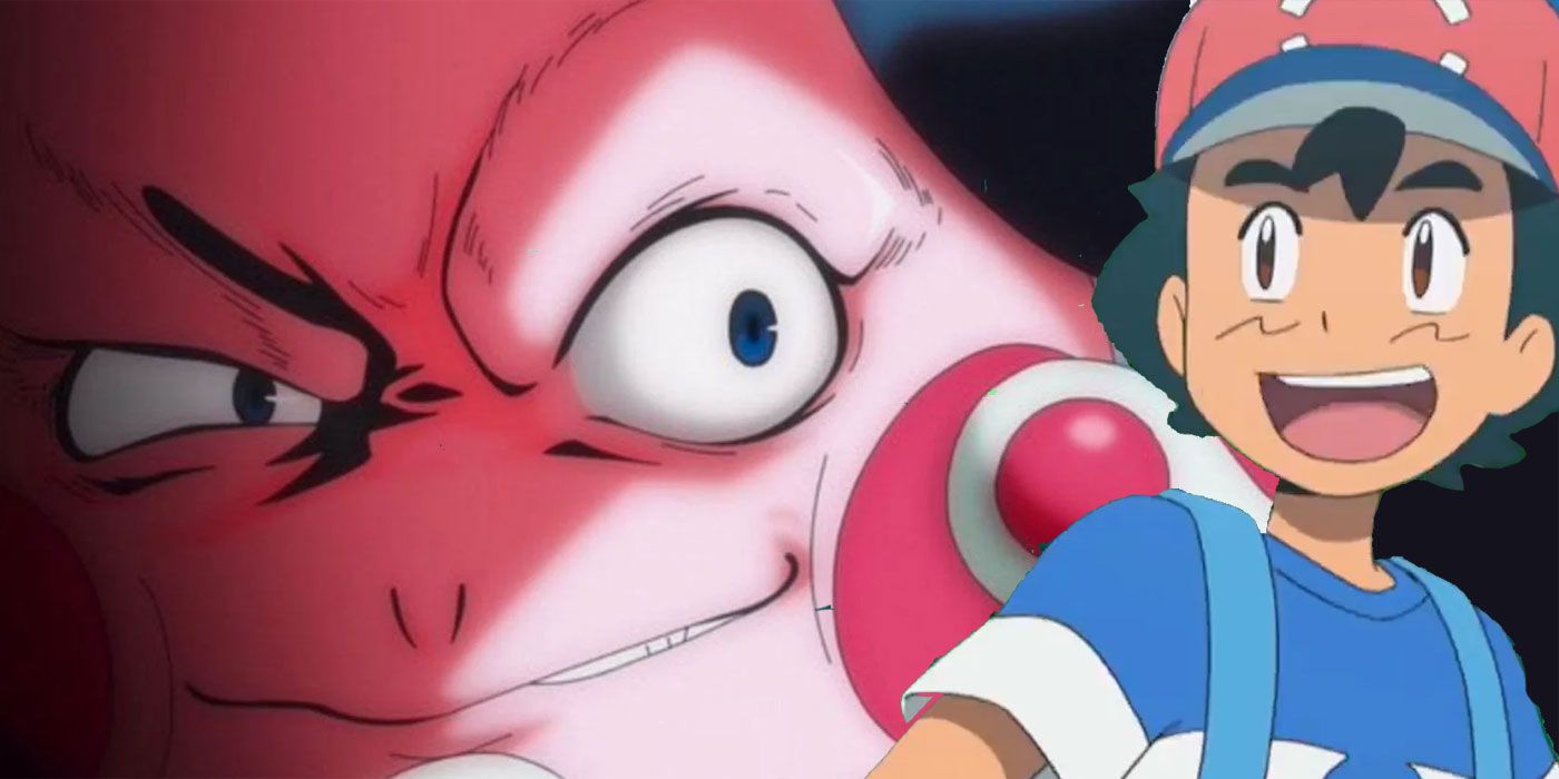 Composite image of Mr. Mime and Ash Ketchum