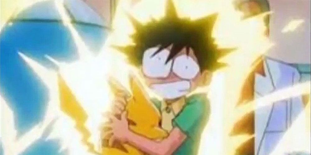 Pikachu shocked ash at the beginning of Pokemon