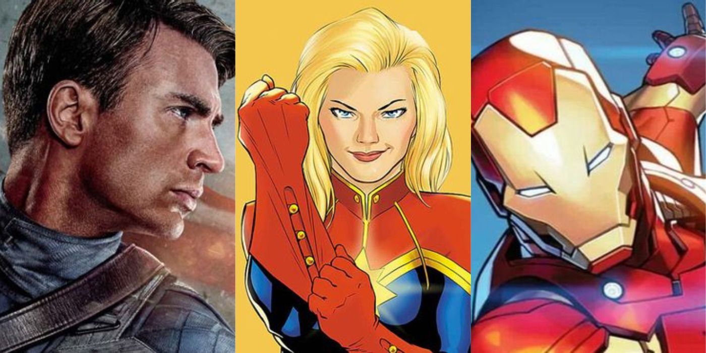 Captain America, Captain Marvel, and Iron Man