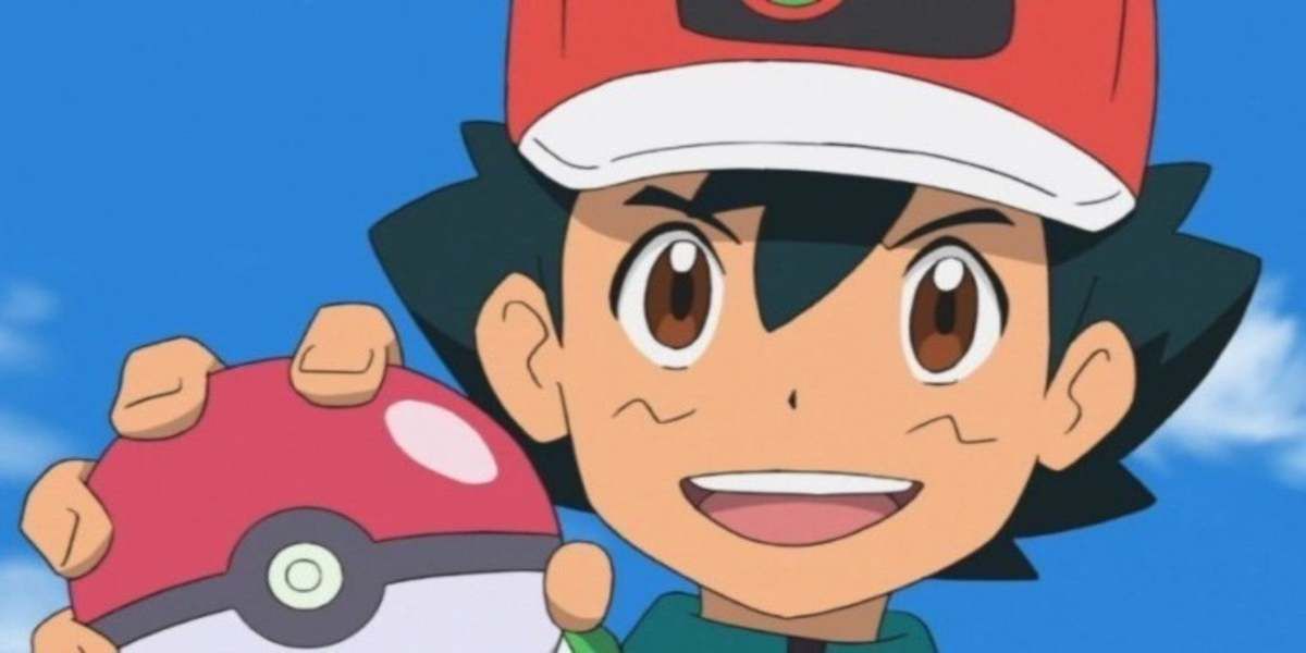 Ash holding pokeball