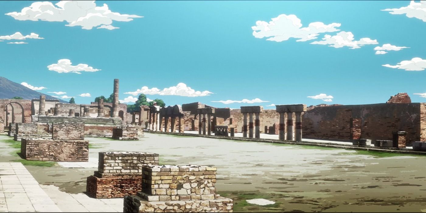 Pompeii as seen in Jojo's Bizarre Adventure Part 5