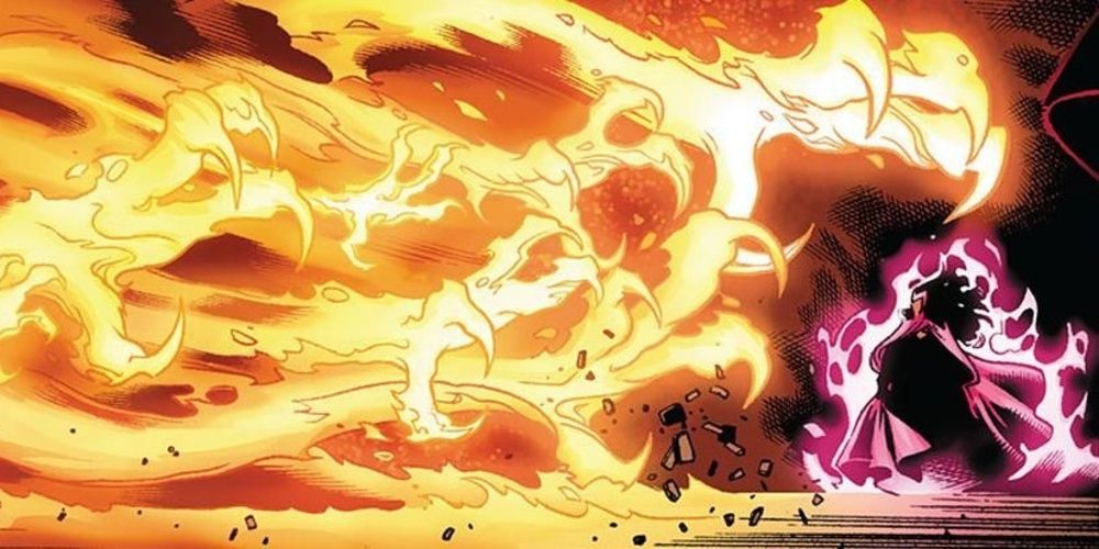 scarlet witch fights the phoenix force