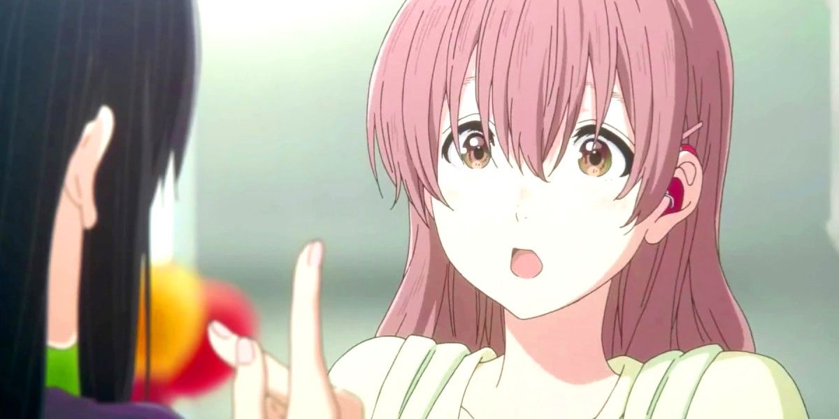 Shouko Nishimiya with her mouth open in A Silent Voice.