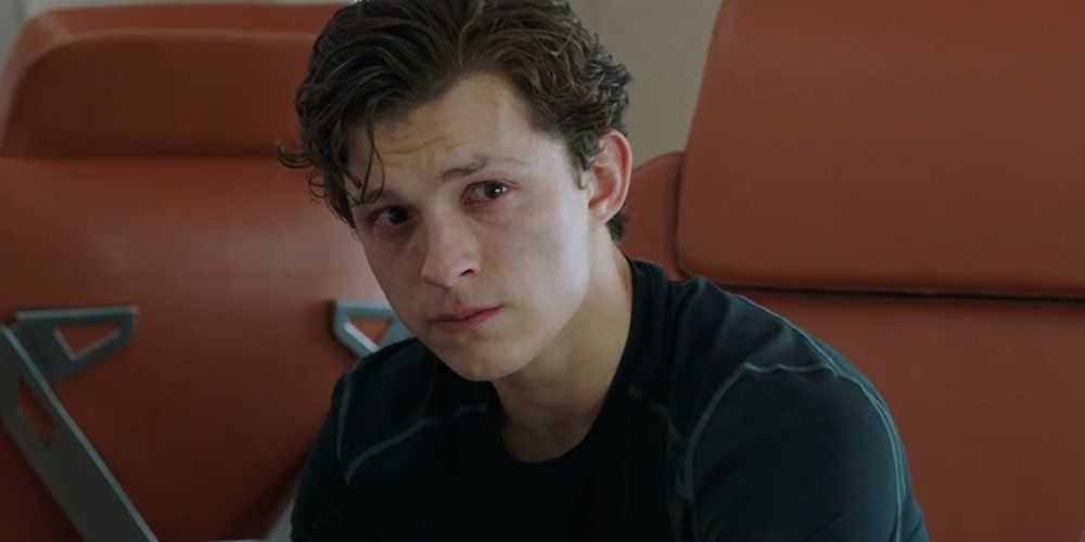 Peter Parker cries in Spider-Man: Far From Home