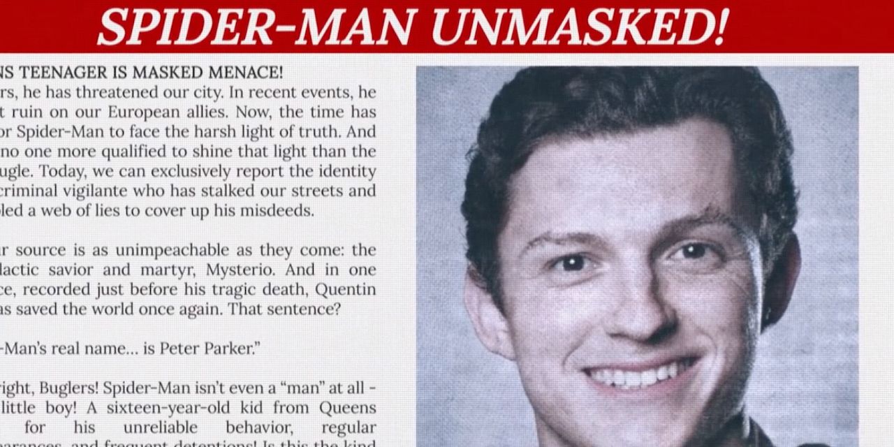 spider-man identity reveal daily bugle far from home