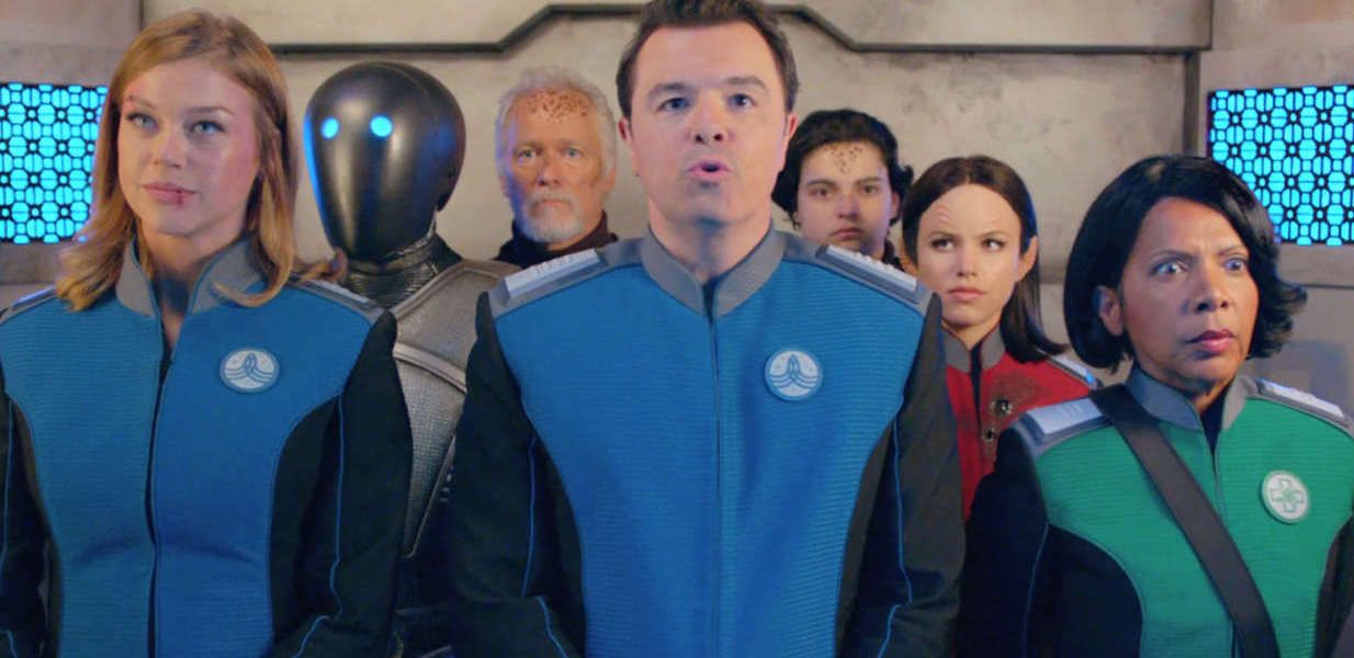 Captain Ed Mercer and the Crew of the Orville on a rough day