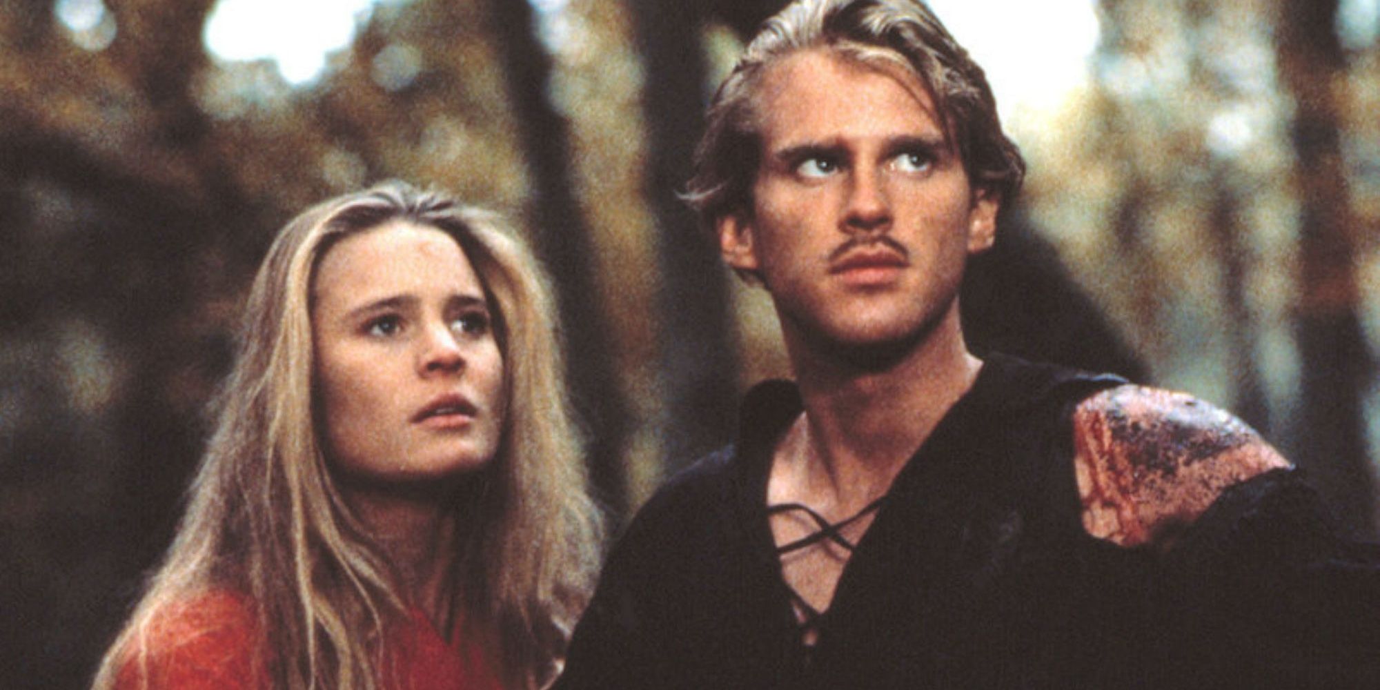 Buttercup and Westley in the forest in The Princess Bride.
