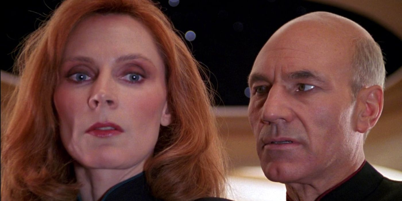 Dr. Crusher and Capt. Picard on Star Trek: The Next Generation