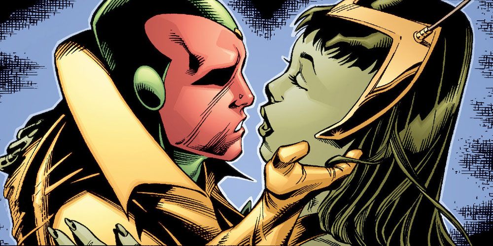 vision and mantis romance from Avengers Celestial Quest