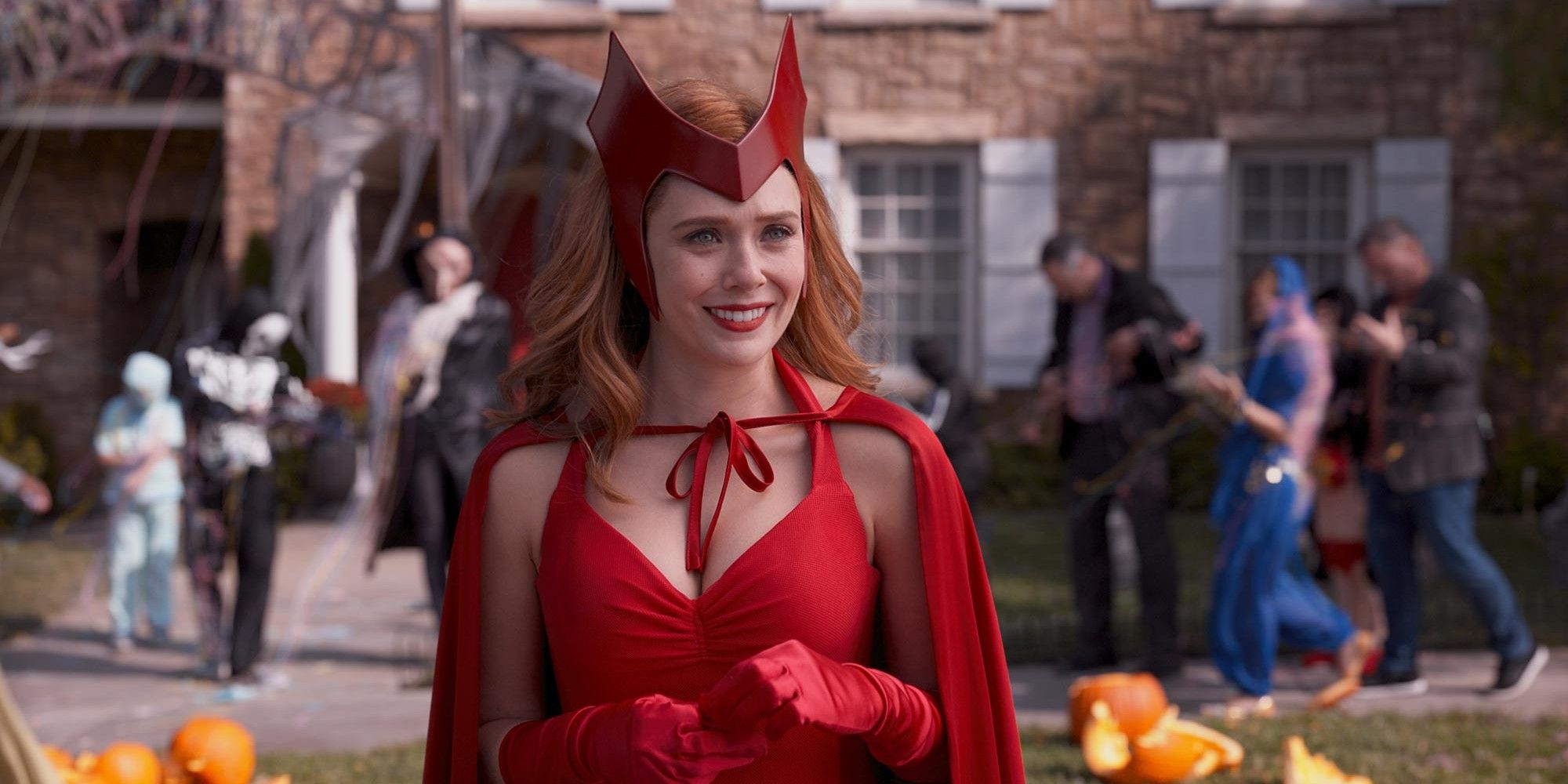 The Scarlet Witch in her Halloween costume.