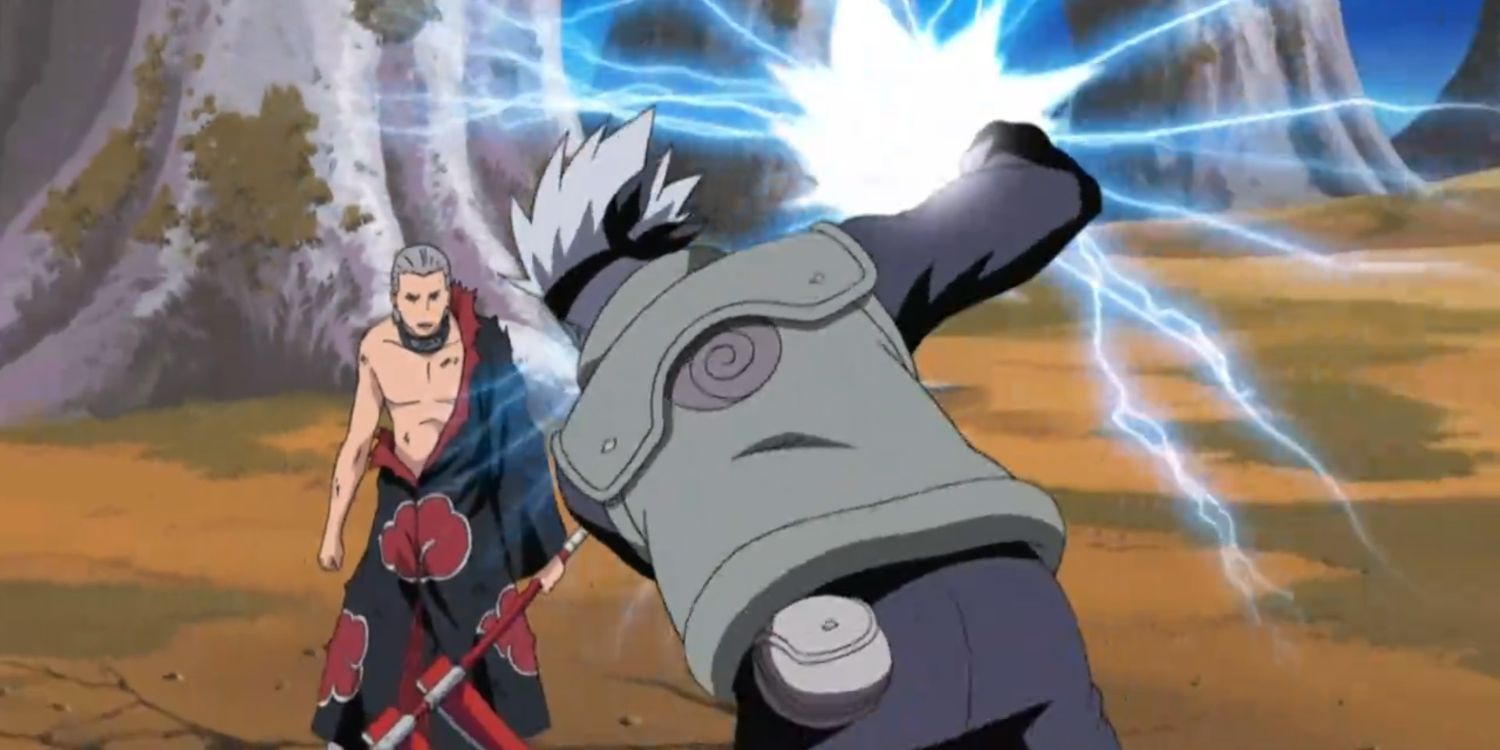 Naruto Kakashi attacks Hidan