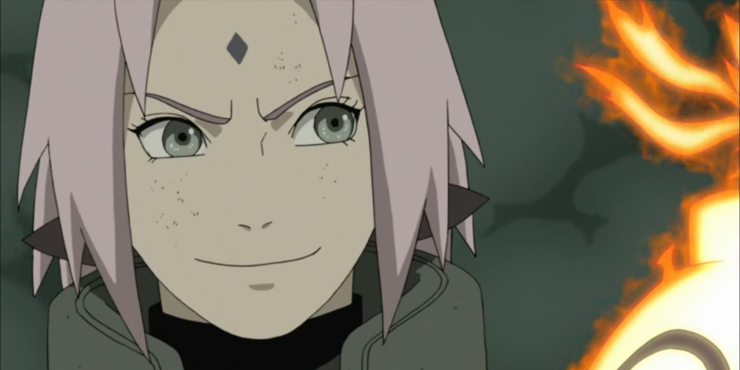 Sakura haruno smirking in war Naruto