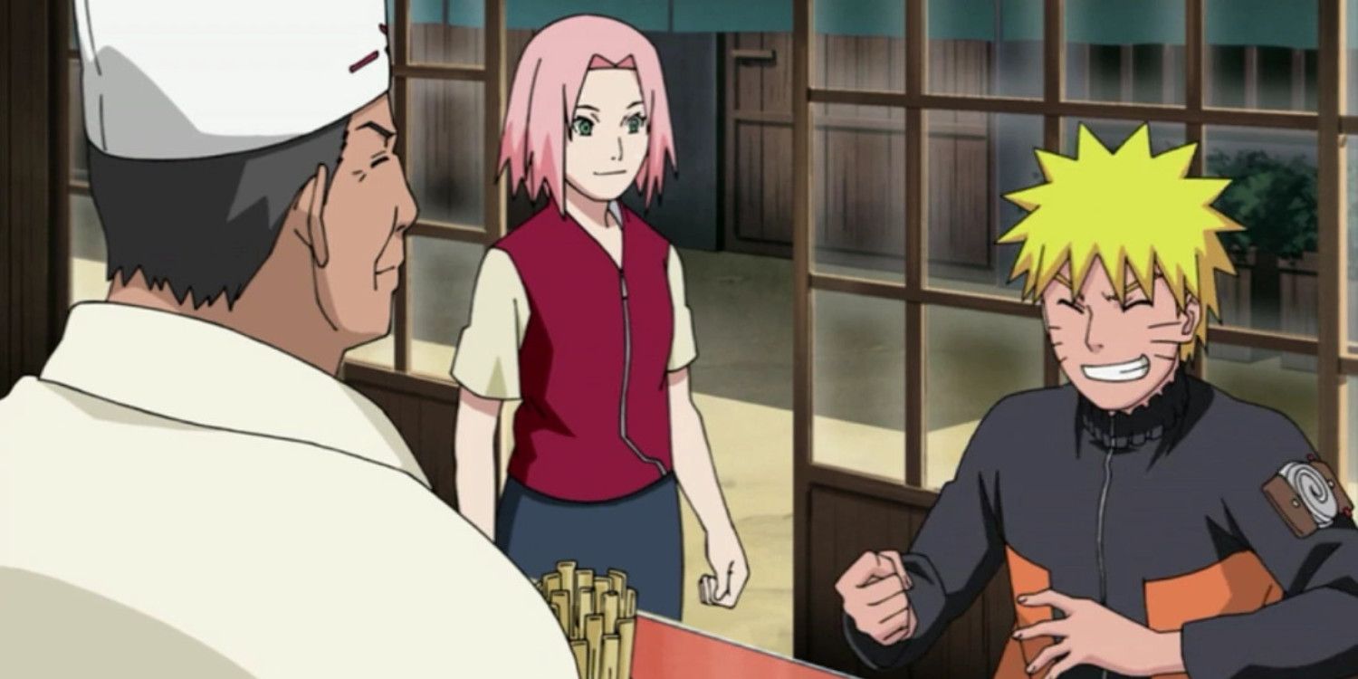 Naruto and Sakura Eat At Ichiraku With Teuchi, Shippuden