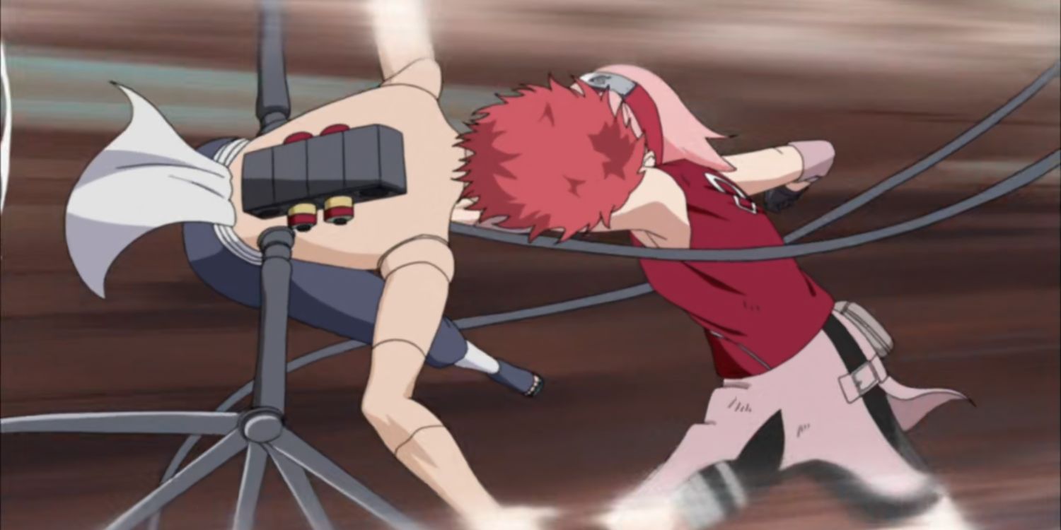 Sakura Haruno Punches Sasori, Naruto Shippuden