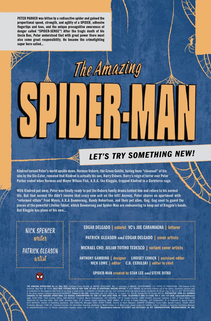 Amazing Spider-Man #61 Nick Spencer Marvel Comics