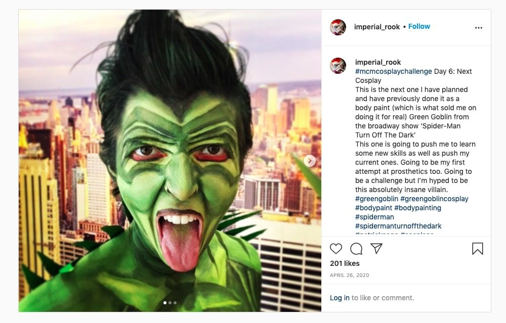 Ace Cosplay cosplaying as the Green Goblin