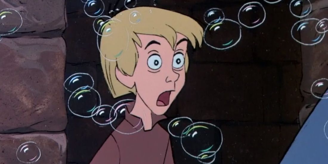 Arthur surprised at something in The Sword in the Stone