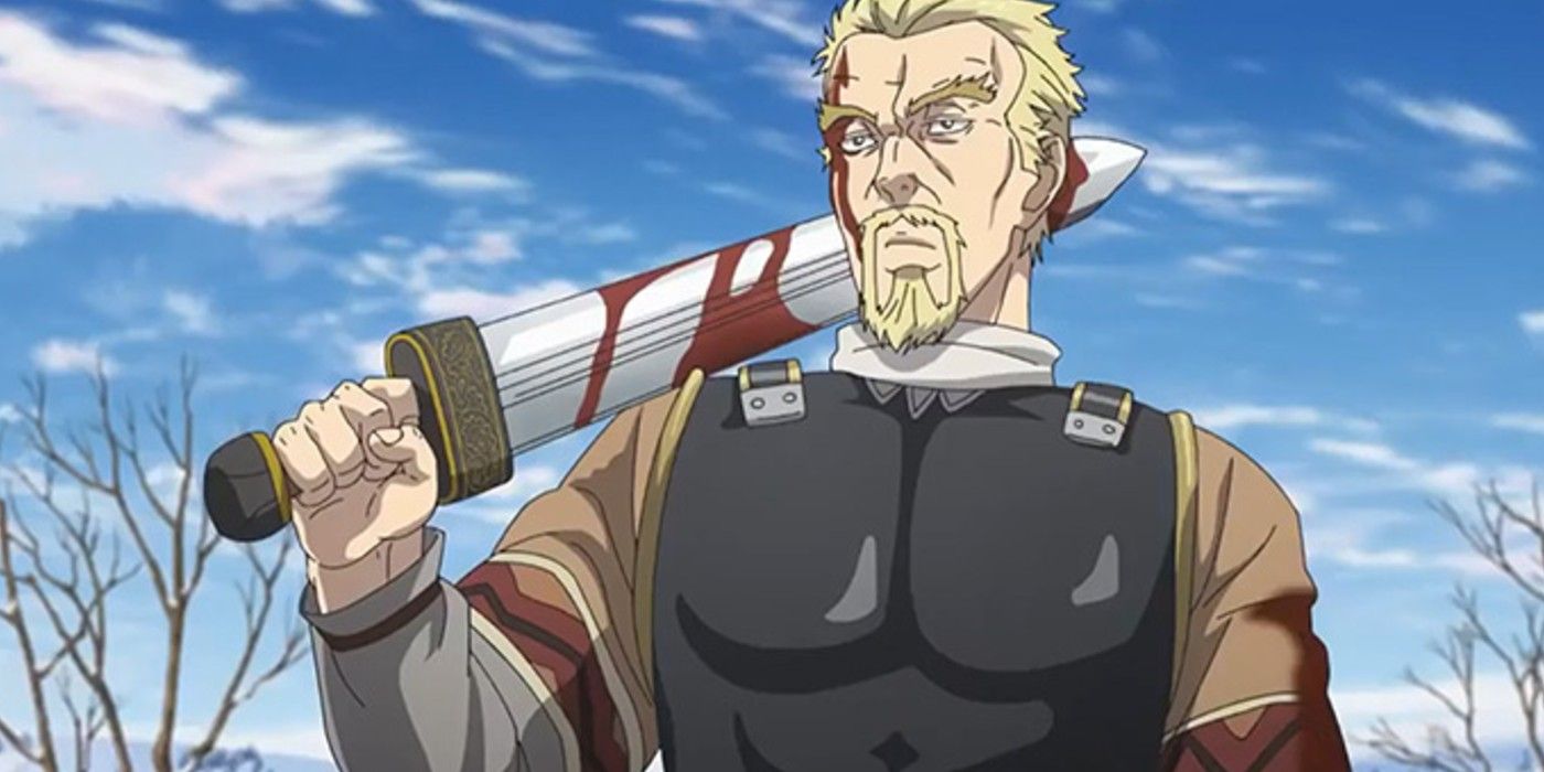 Askeladd with a bloody sword in the Vinland saga