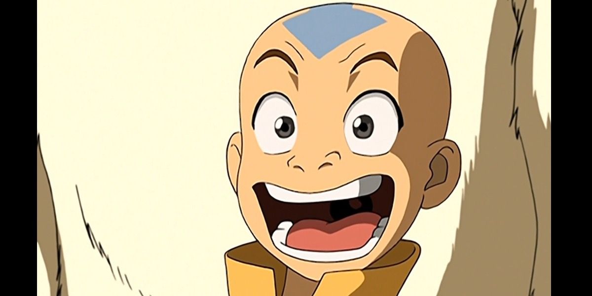 Aang from Avatar looking excited