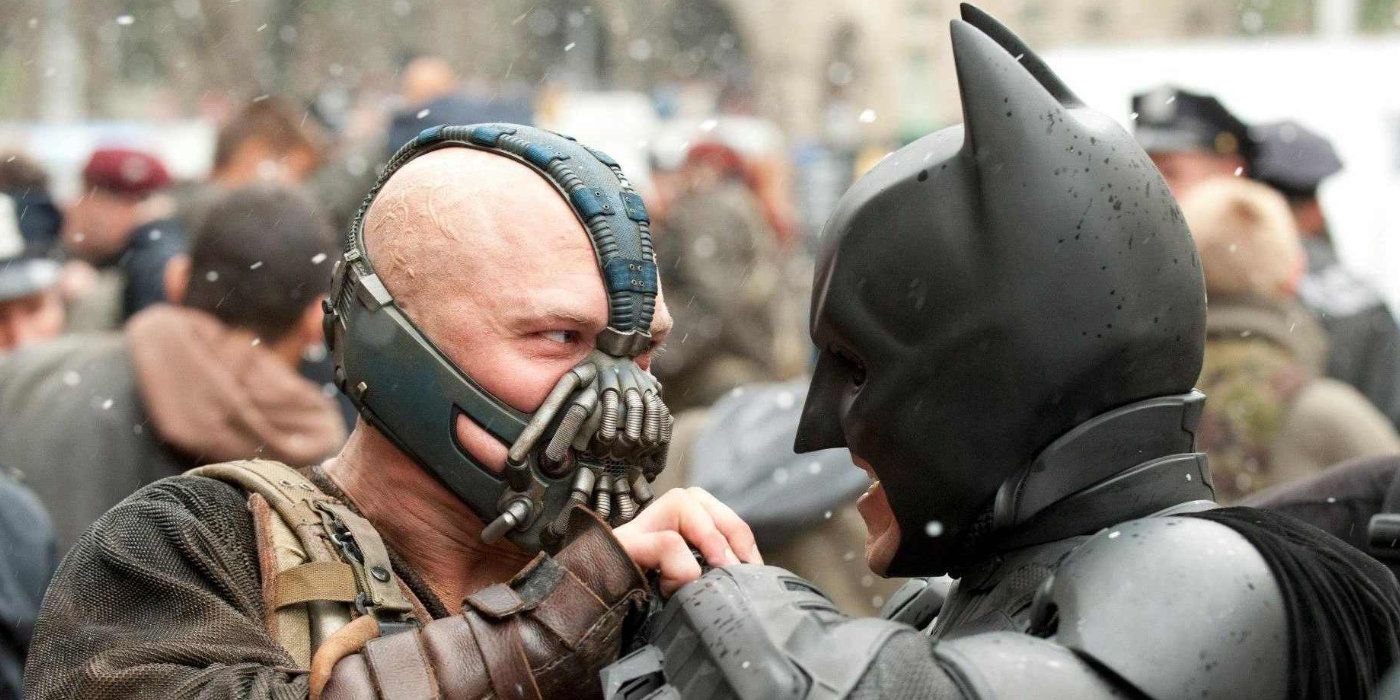 Batman faces Bane for the final battle in The Dark Knight Rises