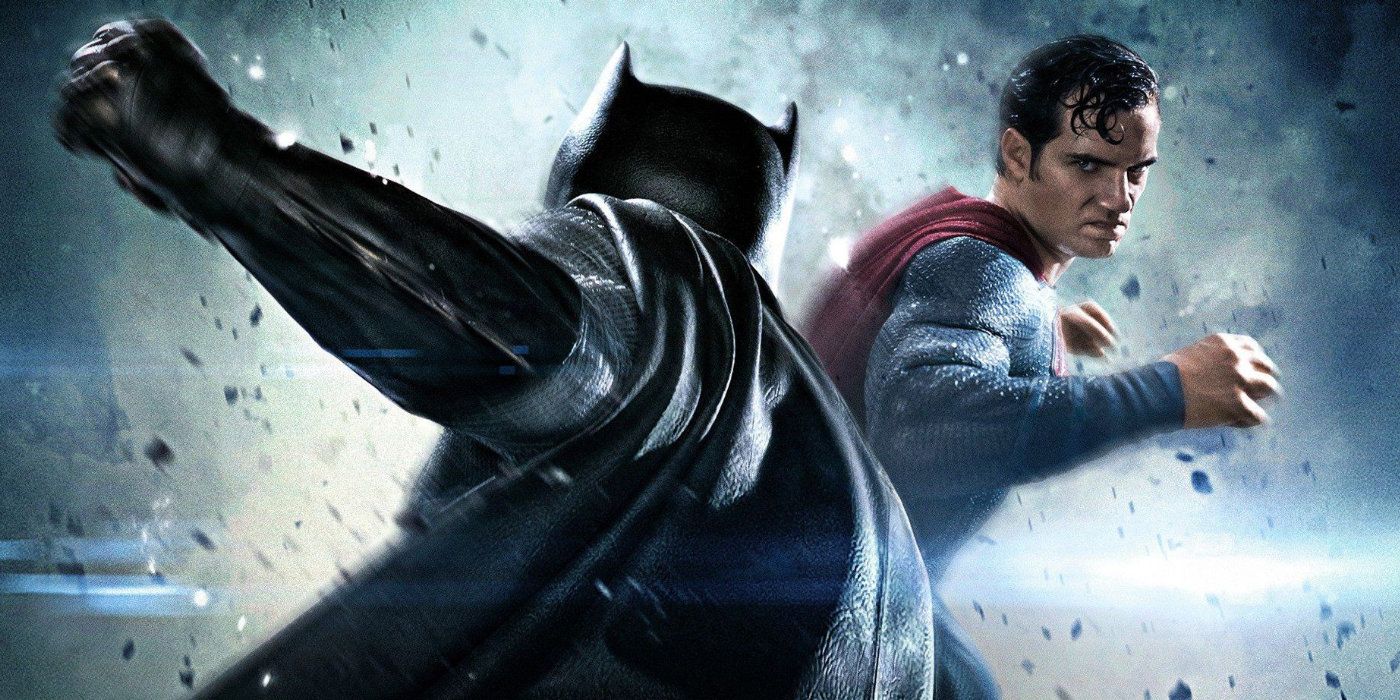 Batman fights Superman, based on the film 
