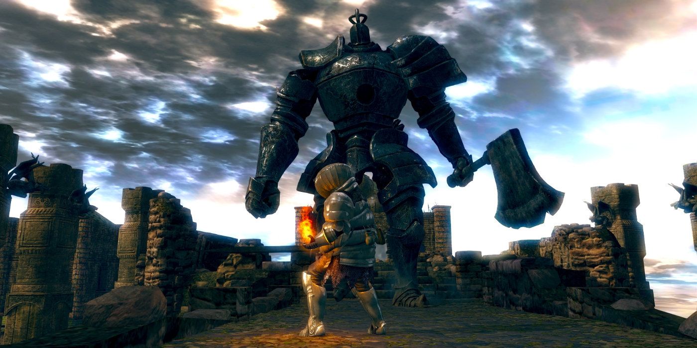 Player prepares for a brutal and difficult fight in Dark Souls