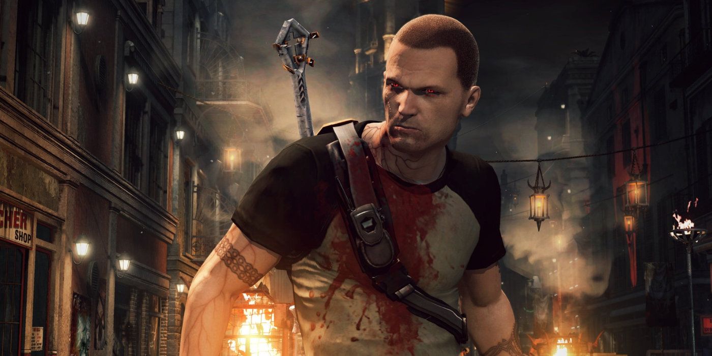 Cole MacGrath in vampire form in Infamous 2: Festival of Blood