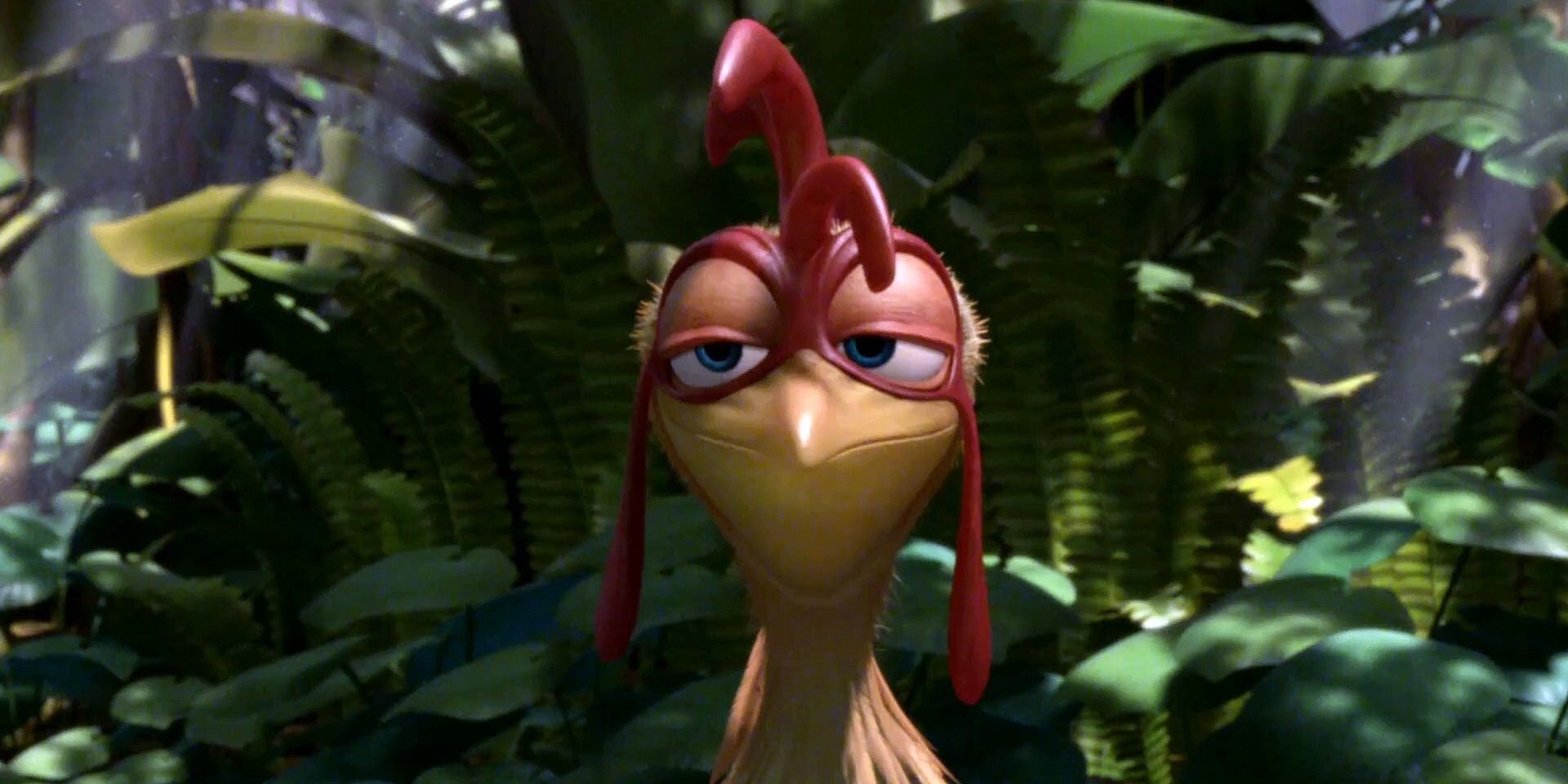 Chicken Joe looking smug in the jungle in Surf's Up