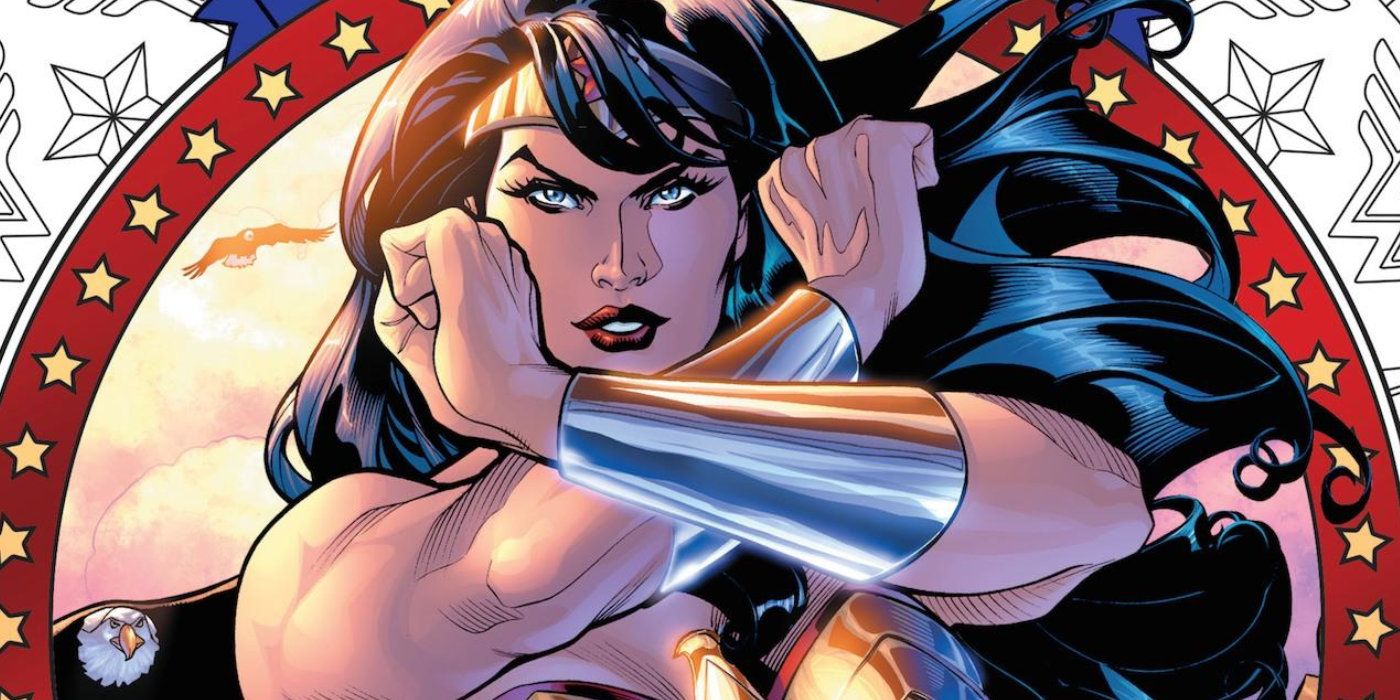 Wonder Woman moves to block an attack using her gauntlets