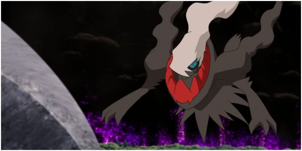 Darkrai looking scary in the Pokemon anime.