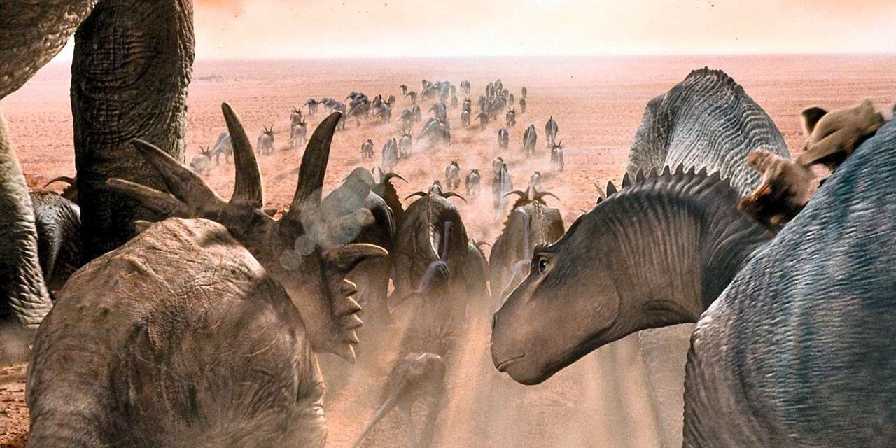 Dinosaurs traveling in Dinosaur 2000