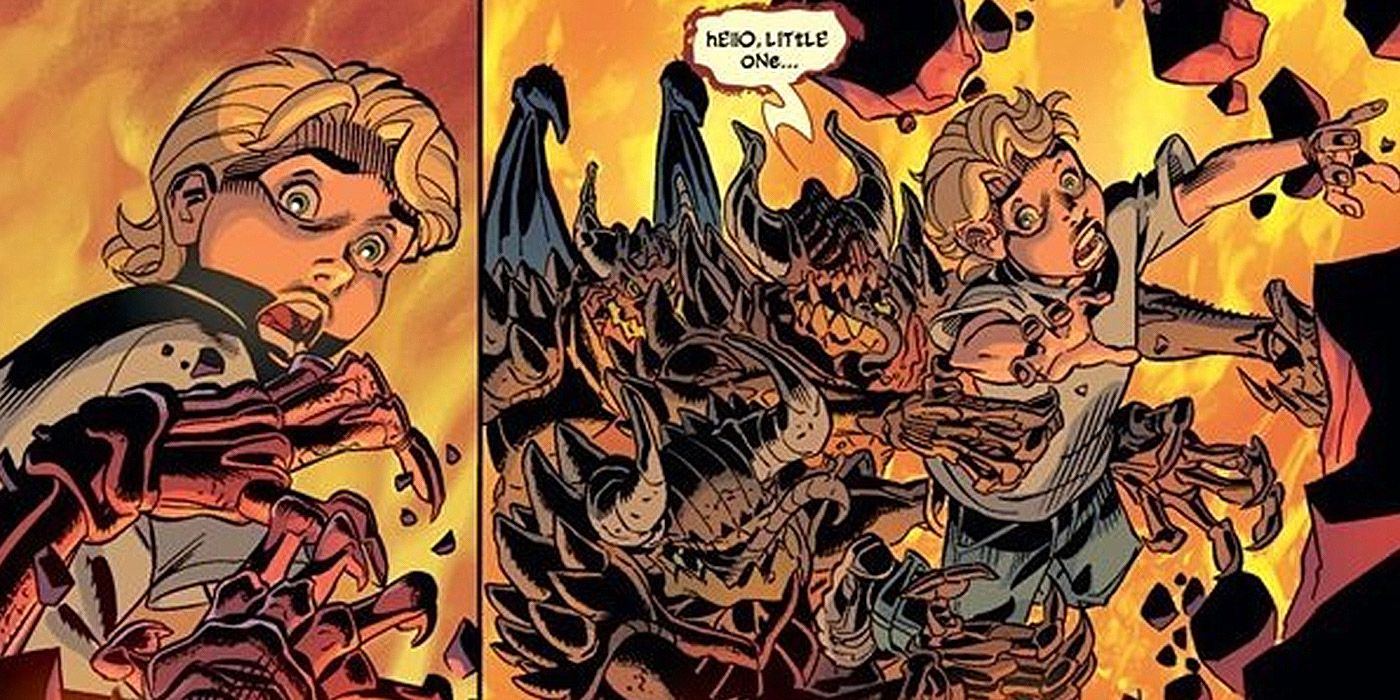 Doom sends young Franklin Richards to hell