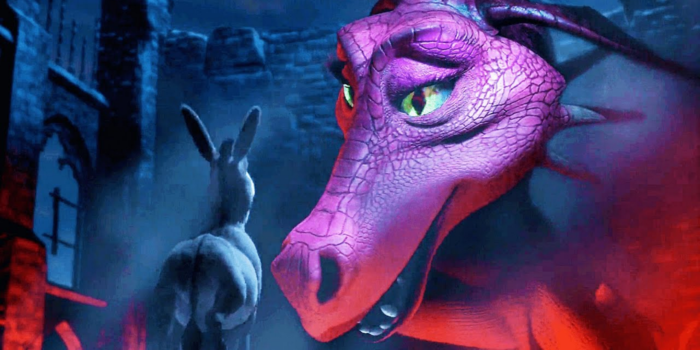 Donkey And Dragon Together For The First Time Meeting In Shrek 2001