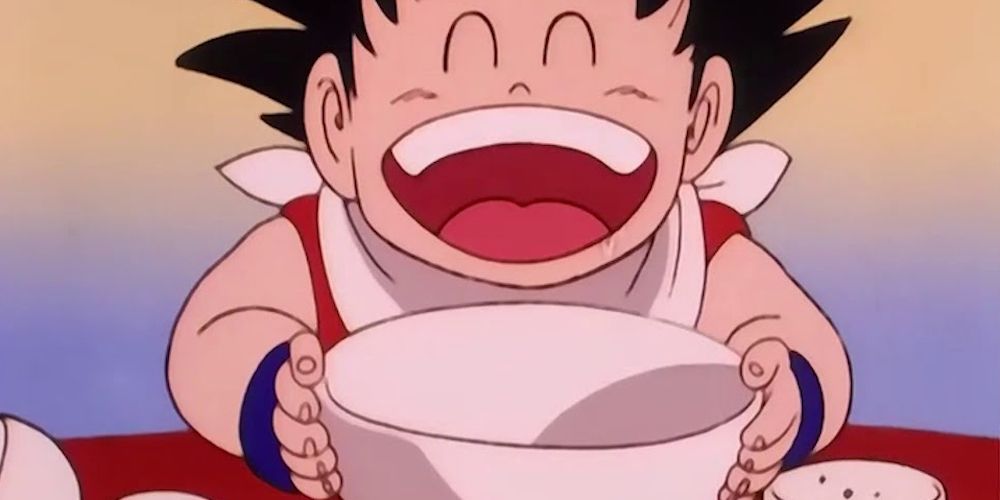 Anime Dragon Ball Kid Goku Eating