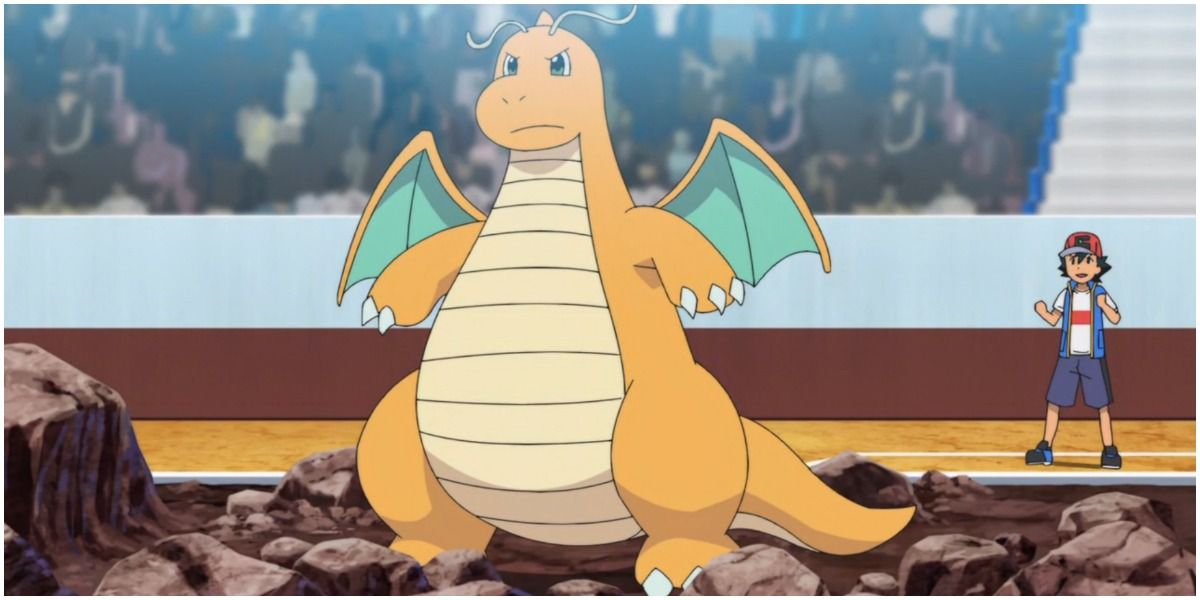 Dragonite e Ash do anime Pokémon Journeys.