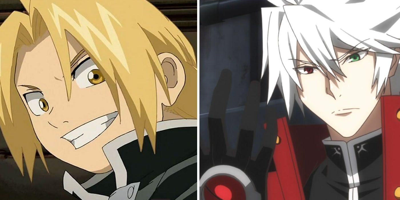 Edward grins while Ragna stares at his hand