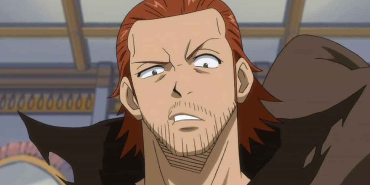 Gildarts Clive looks confused in Fairy Tail.