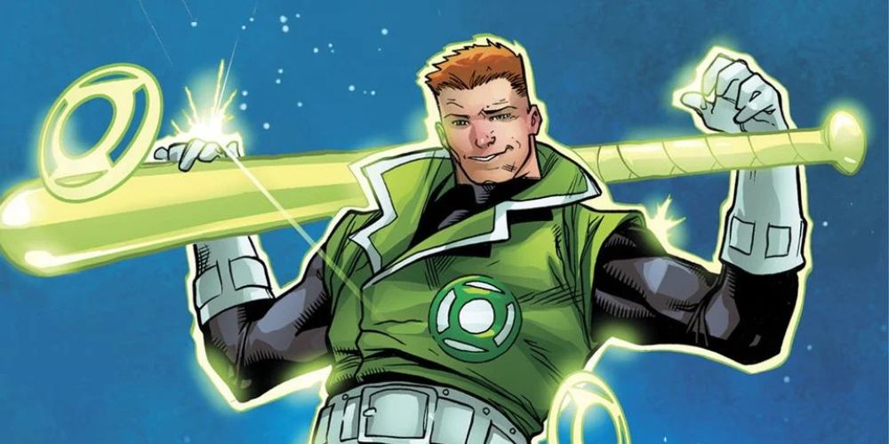 Guy Gardner being cocky and holding baseball bat in DC Comics