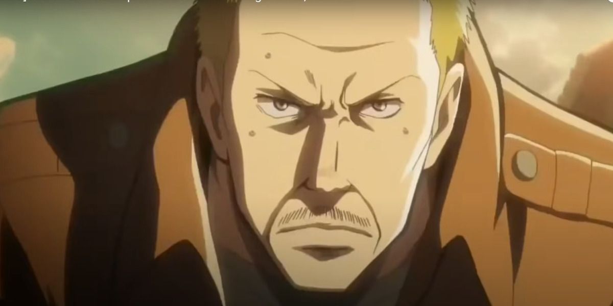Hannes looking determined in Attack on Titan.