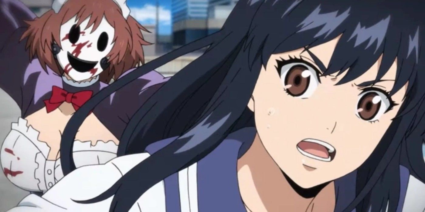 Anime High Rise Invasion maid chasing girl