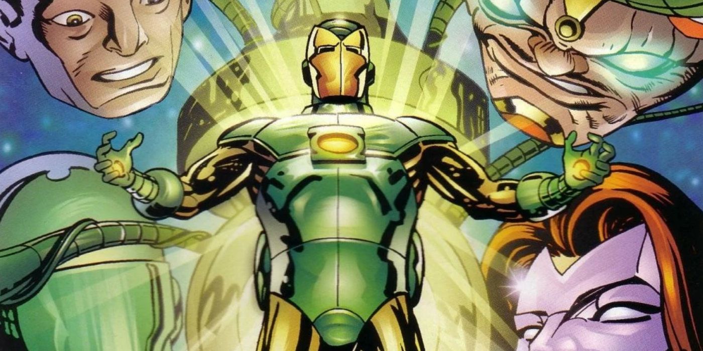 The Green Lantern powers merged with Iron Man's suit during a crossover